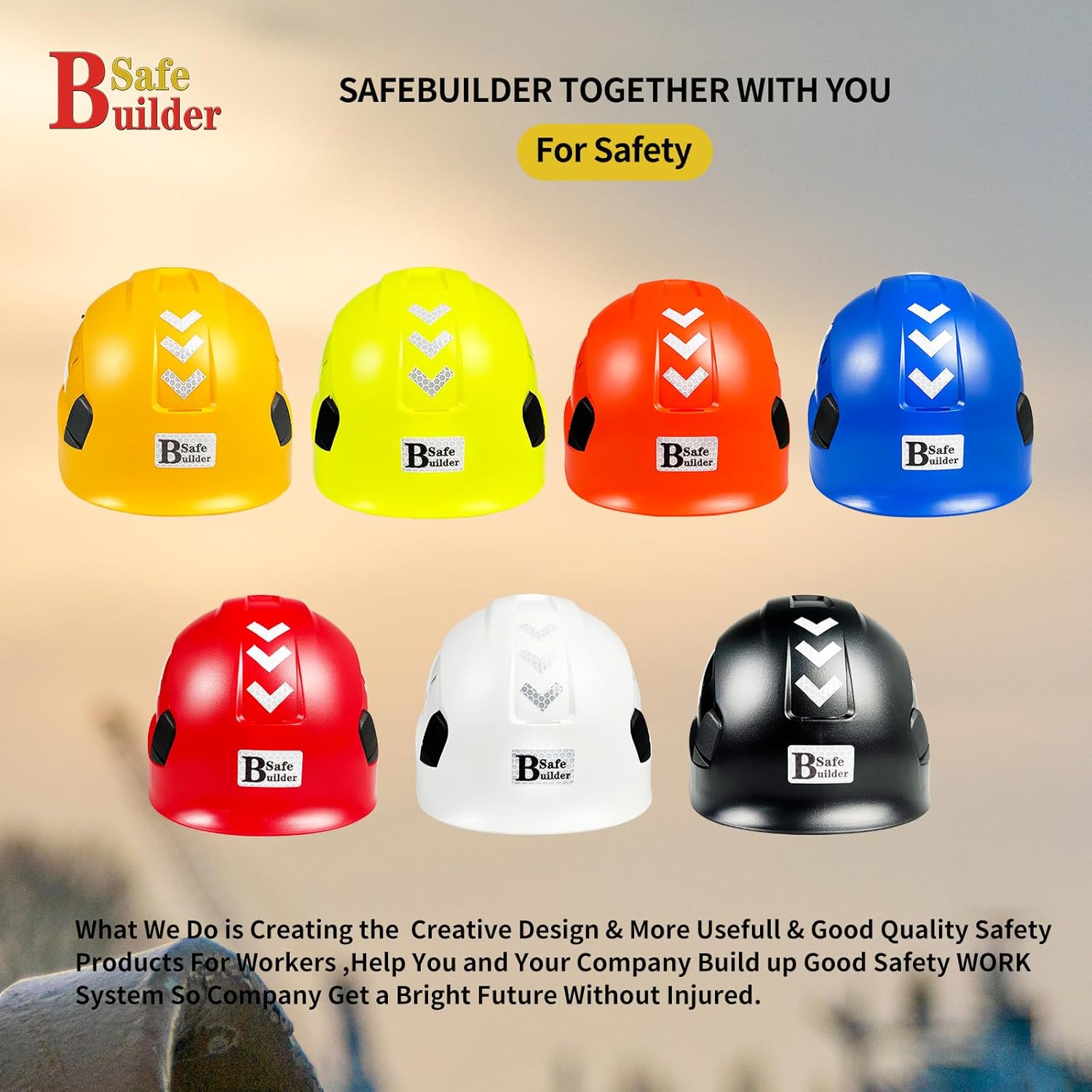CR06 Casco de seguridad de construcción ABS Sistema de ventilación ajustable aprobado por OSHA cascos de trabajo industrial protección de cabeza