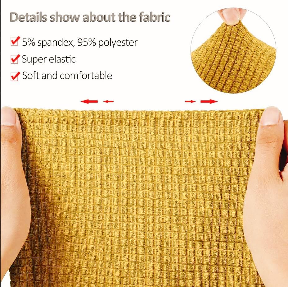 Yogsey Juego de fundas elásticas para reposabrazos de sofá, fundas de sofá sólidas, funda de sofá extraíble y elástica para sofá biplaza Sover, 4