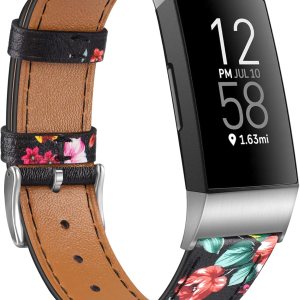 VANCLE Bandas para Fitbit Charge 4 BandFitbit Charge 3 Band para mujeres y hombres, pulsera de cuero con conectores metálicos para Fitbit Charge 3 VANCLE Bandas para Fitbit Charge 4 BandFitbit Charge 3 Band para mujeres y hombres, pulsera de cuero con conectores metálicos para Fitbit Charge 3