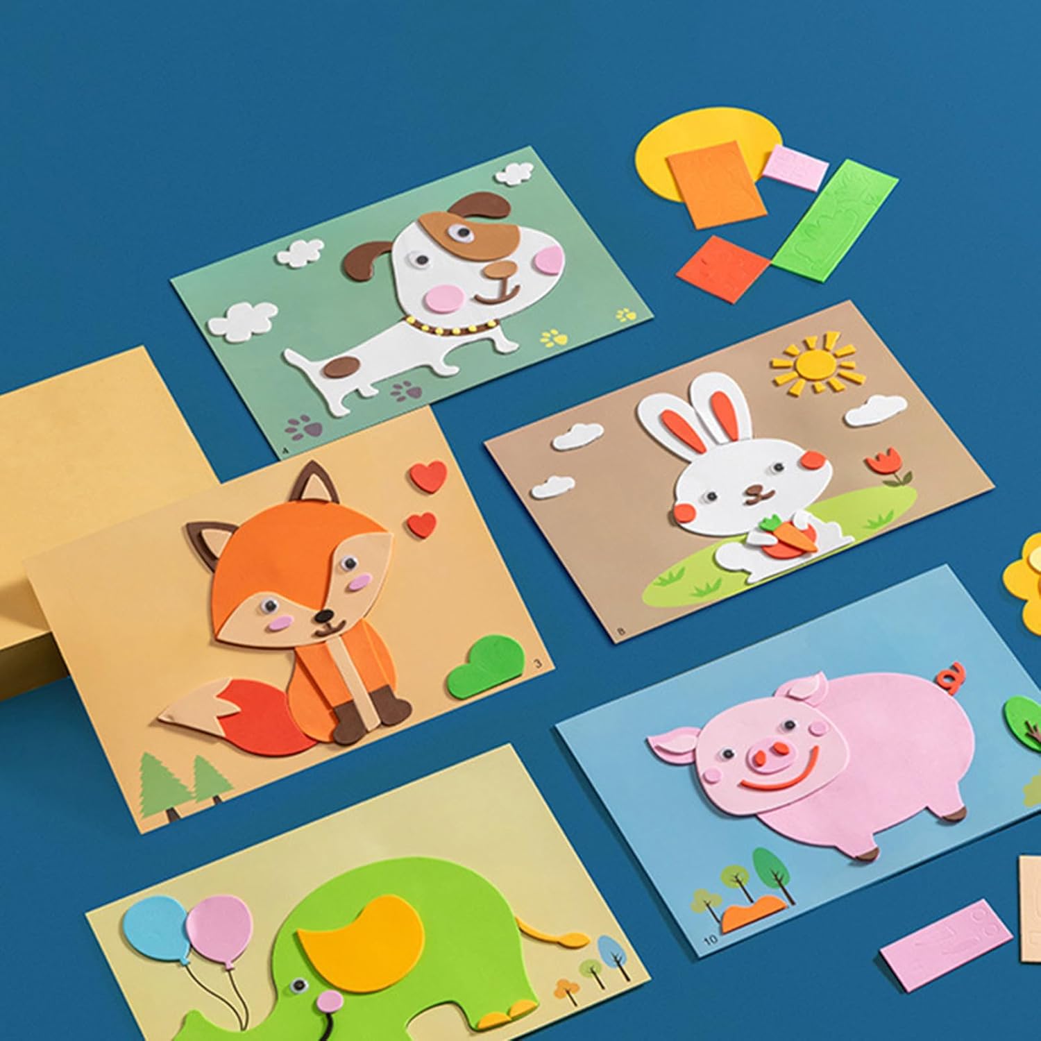 Ipetboom 12 hojas de calcomanías de rompecabezas de animales para niños, calcomanías de rompecabezas de animales 3D, calcomanía de espuma EVA,