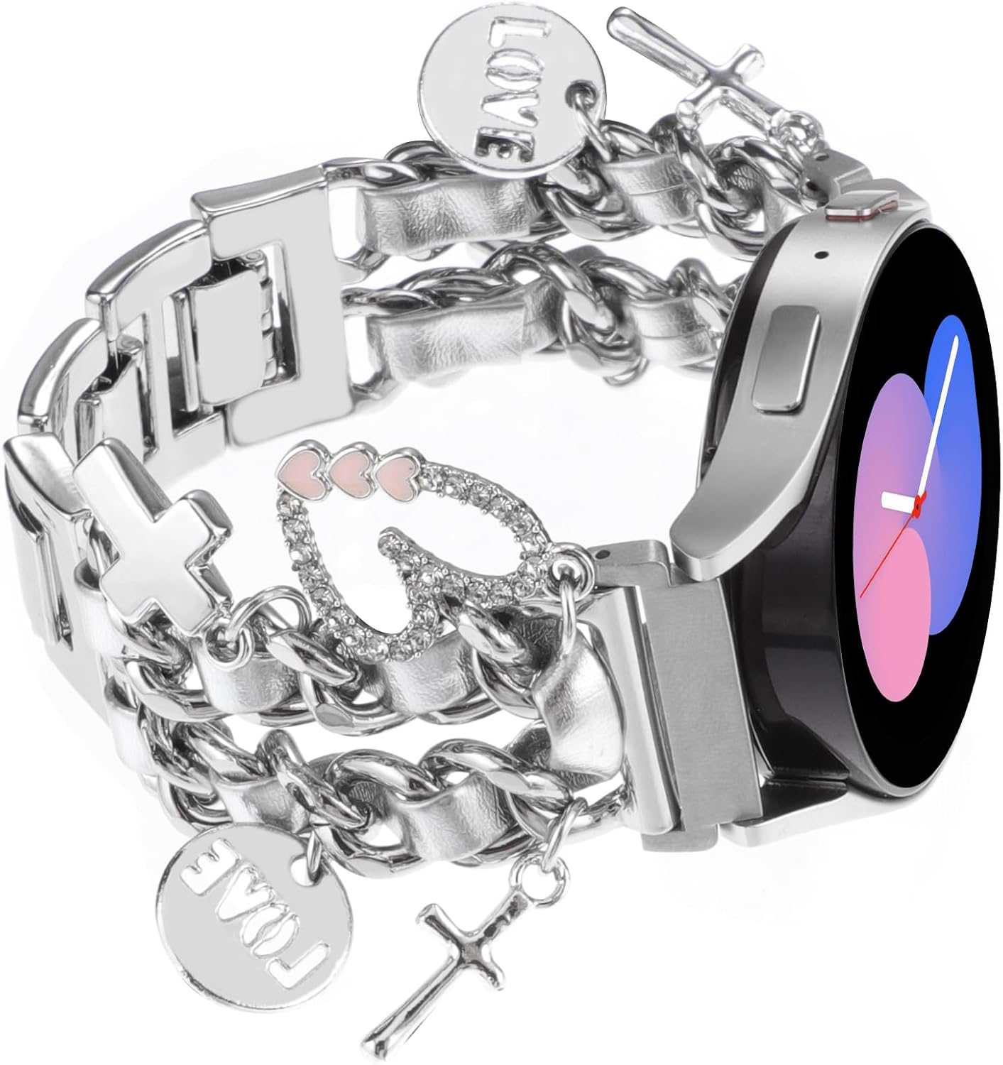 Elegante correa de reloj de metal de 0.787 pulgadas compatible con Samsung Galaxy Watch 6 5 4 401.732 in, Watch 4 Classic 421.811 in, Watch 3 1.614