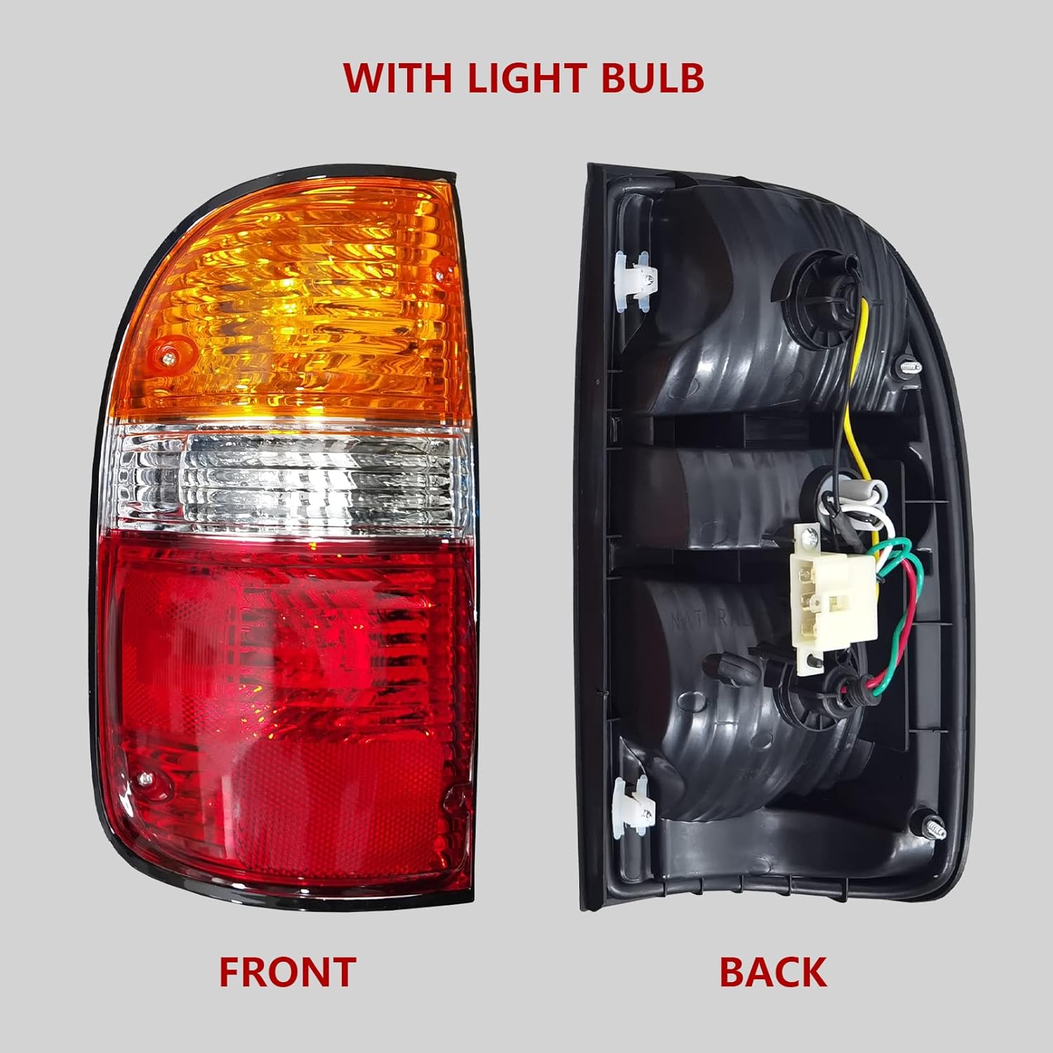 Rongxu – Conjunto de luz trasera para Toyota Tacoma compatible con 2001 2002 2003 2004, lámpara trasera de luz de freno lateral del conductor,