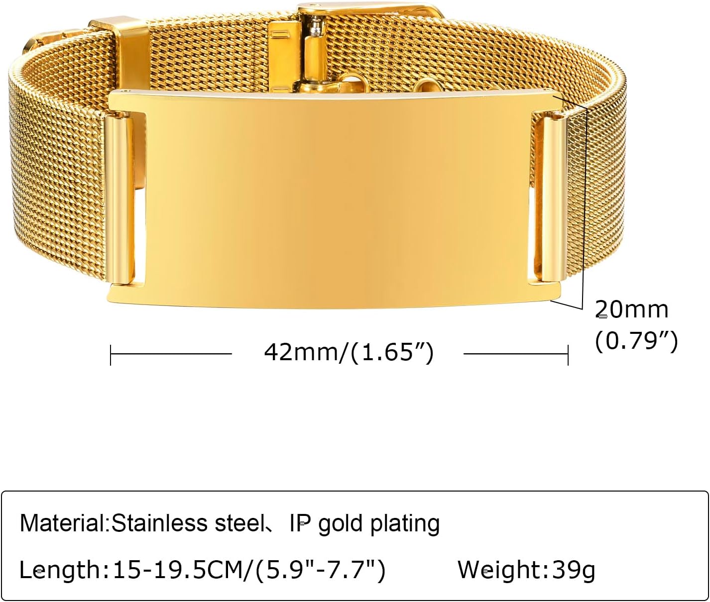 Pulseras personalizadas de alerta médica para hombres, mujeres y niños, grabado gratuito, malla de acero inoxidable ajustable, pulsera de