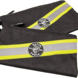 Klein Tools 55599 Bolsas con cremallera, bolsas de herramientas de alta visibilidad, tejido balístico 1680d resistente, negro, gris reflectante, Klein Tools 55599 Bolsas con cremallera, bolsas de herramientas de alta visibilidad, tejido balístico 1680d resistente, negro, gris reflectante,