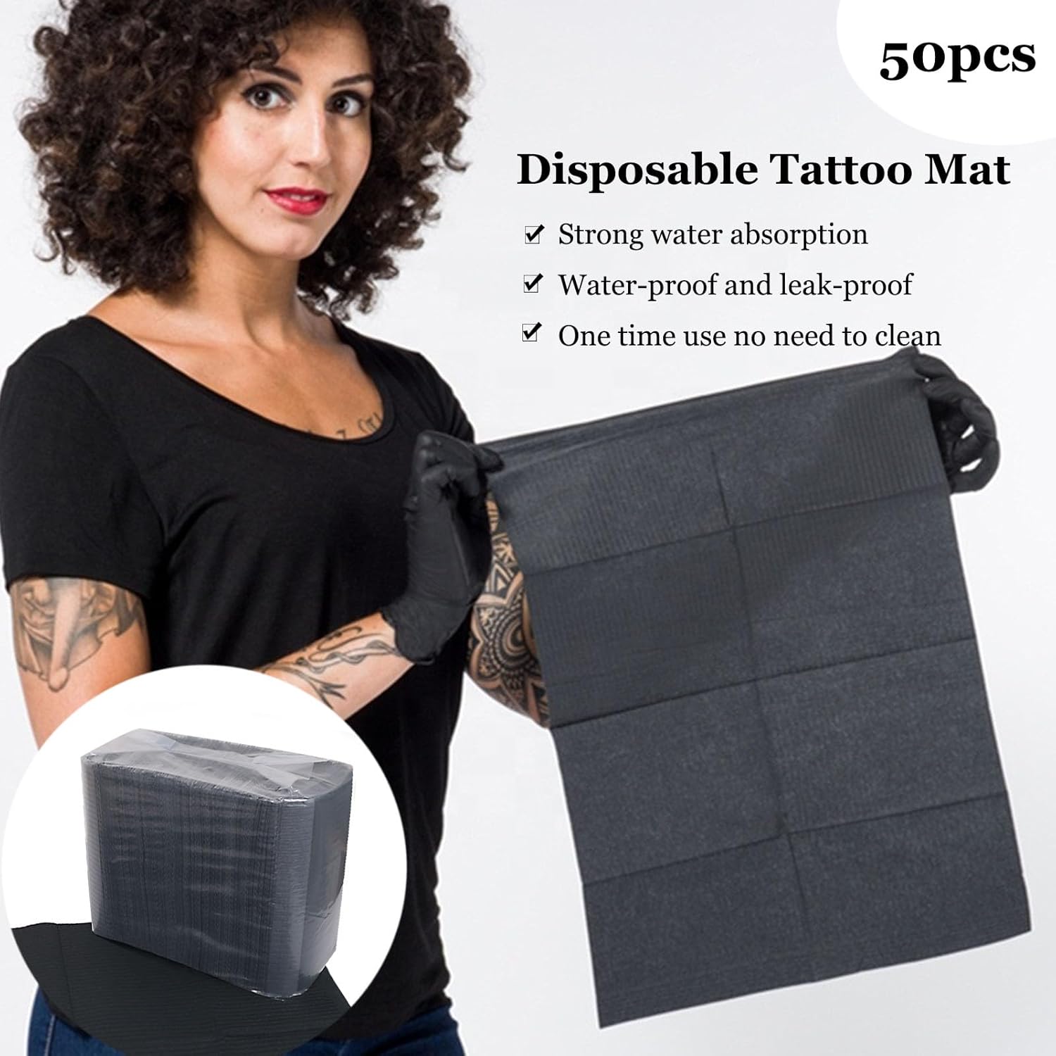AREMOD Juego de 50 manteles desechables para decoración de uñas, 3 capas, paños de mesa de papel para preparación de uñas, 13 x 18 pulgadas,