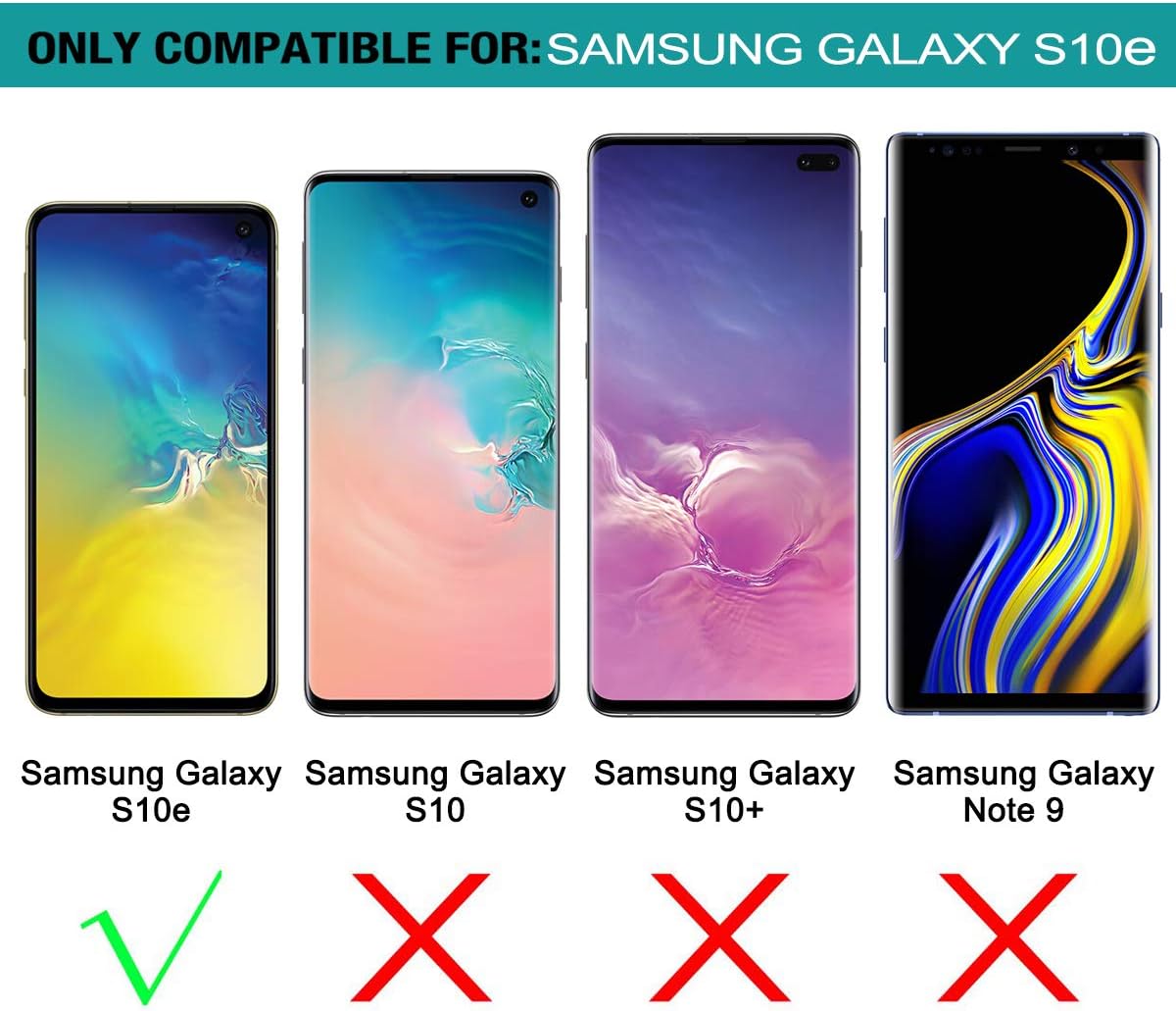 SURITCH Funda para Samsung Galaxy S10e, Protector de pantalla integradoCompatible con carga inalámbricaCubierta trasera resistente híbrida