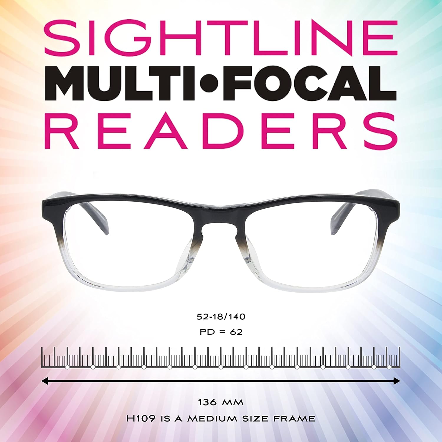 Sightline H109 – Lentes de lectura multienfoque de ajuste medio a estrecho