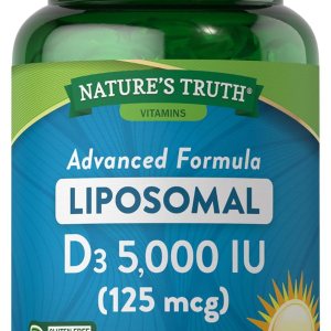 Nature’s Truth Vitamina liposomal D3  5000 UI  60 cápsulas blandas  Suplemento sin OMG y sin gluten Nature’s Truth Vitamina liposomal D3  5000 UI  60 cápsulas blandas  Suplemento sin OMG y sin gluten