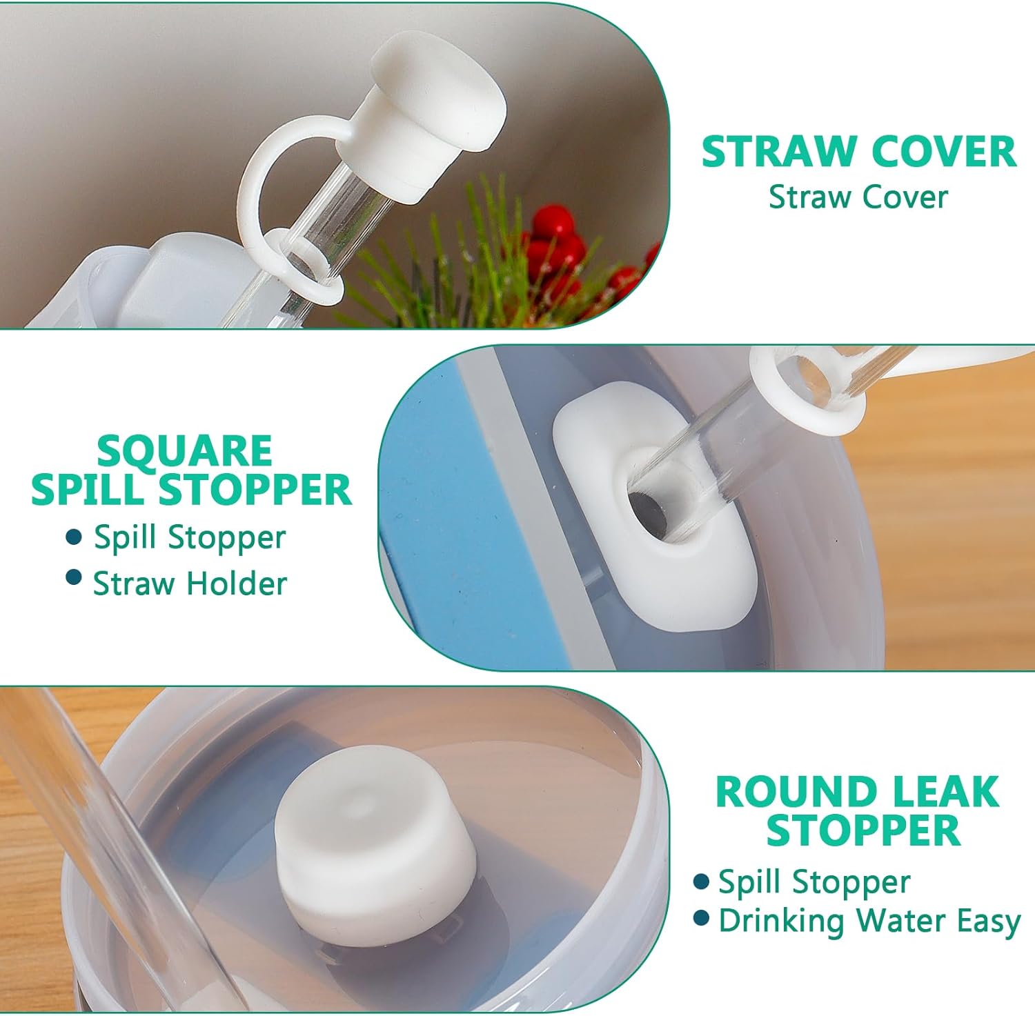 BELYQLY Vaso aislado al vacío de acero inoxidable de 40 onzas con tapa y popote para agua, batidos y más, té helado o café (niebla)
