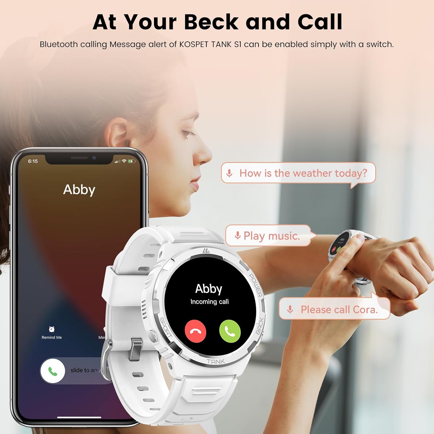 AMAZTIM Relojes inteligentes para mujer, rastreador de actividad física más ligero con resistencia al agua de 5 ATM, contestarllamadas, pantalla