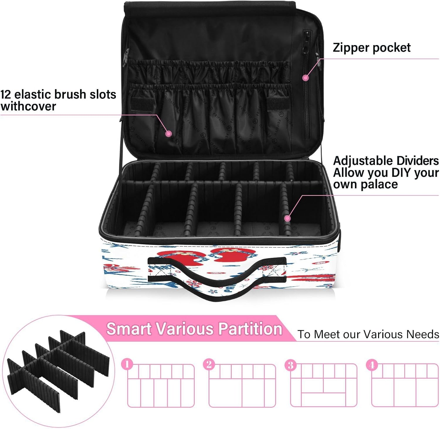 Zathe Bolsa de viaje para mujer, bolsa de maquillaje, bolsa de maquillaje, bolsa de aseo para cosméticos, hombres, mujeres, adolescentes, hombres y