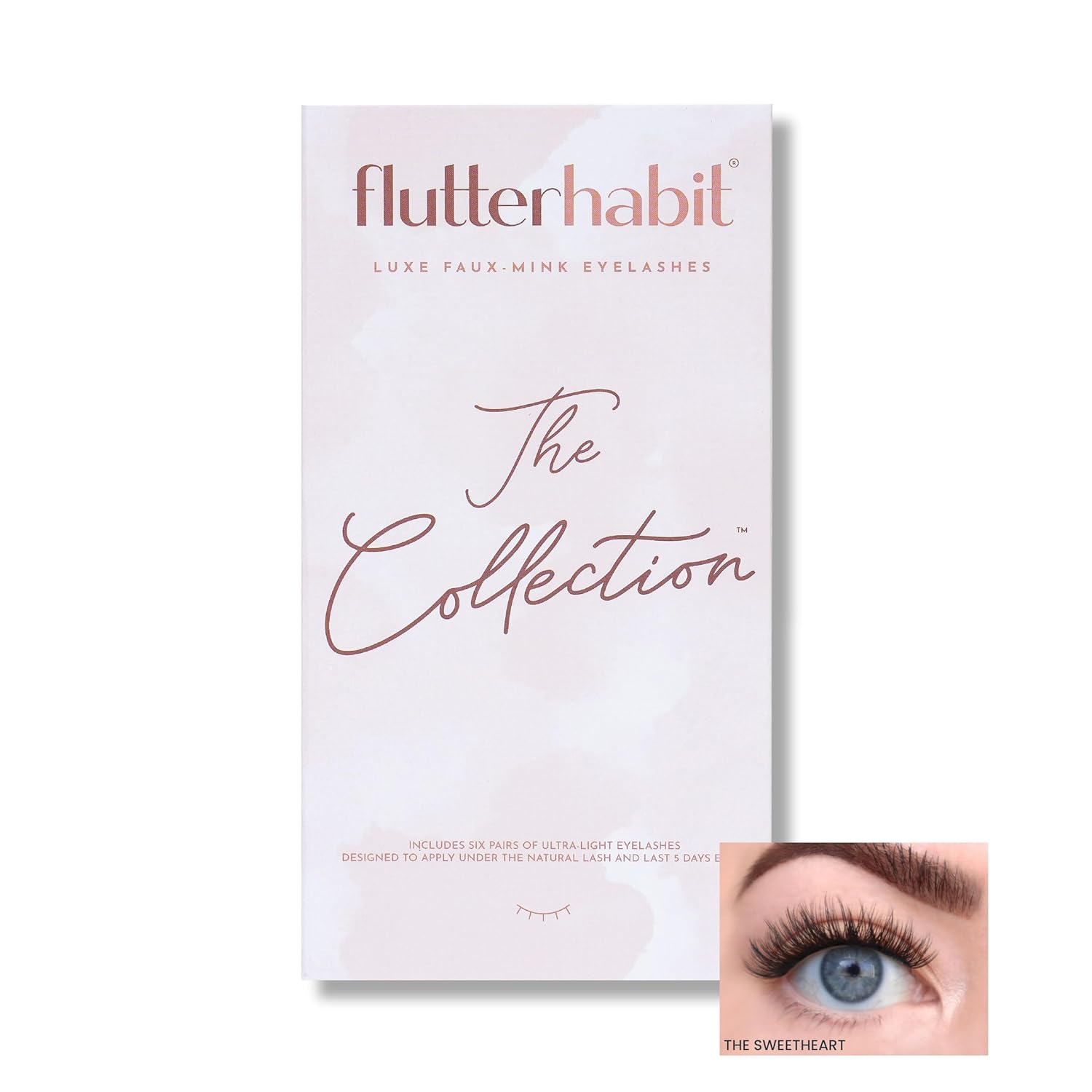 FlutterHabit Caja de colección clásica, extensiones de pestañas, kit de racimos de pestañas, hasta 10 días de uso, pestañas naturales y clásicas,