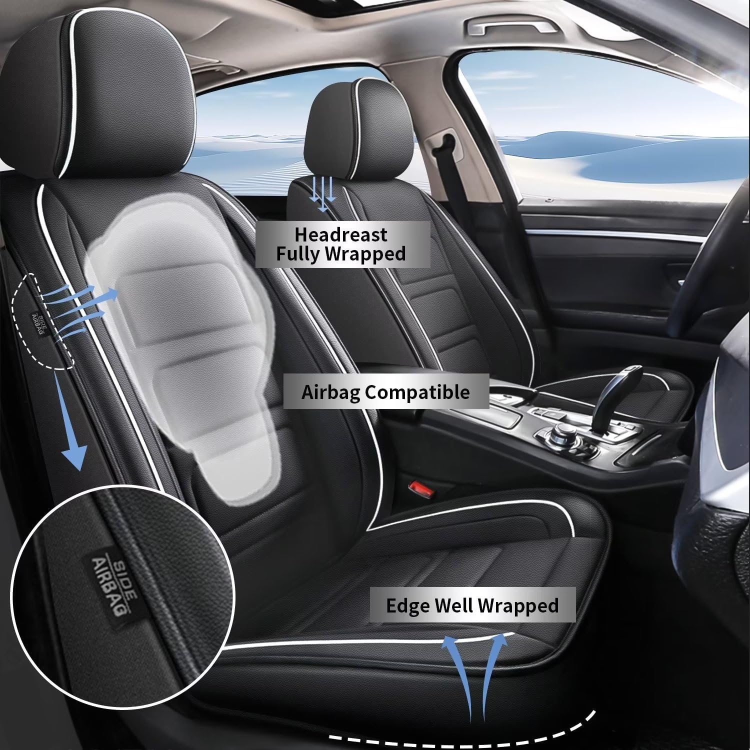 2 fundas de asiento delantero de automóvil para Mazda CX5 2013-2024, funda de asiento impermeable de cuero para automóvil, protector de cojín