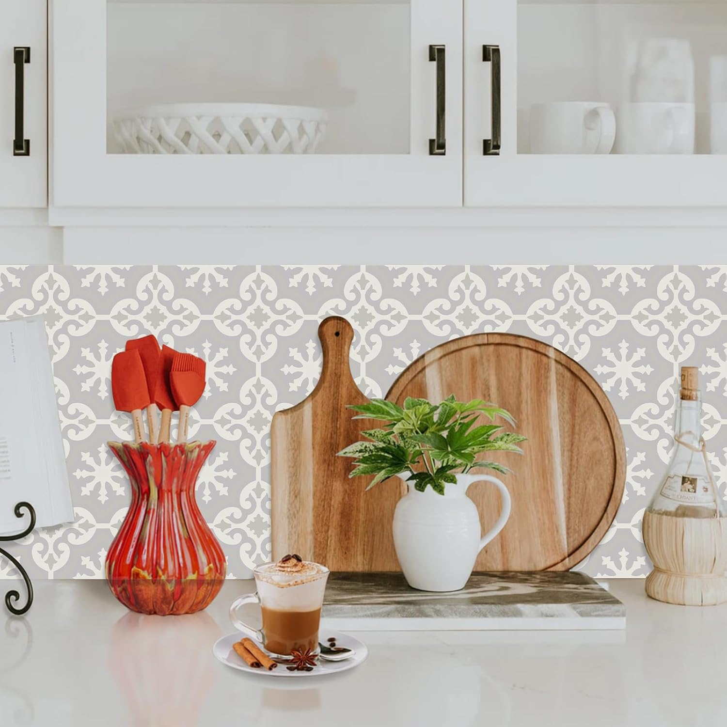 12 calcomanías decorativas para azulejos para decoración de pared, 6 x 6 pulgadas para bañococina, simplemente despegar y pegar para muebles,