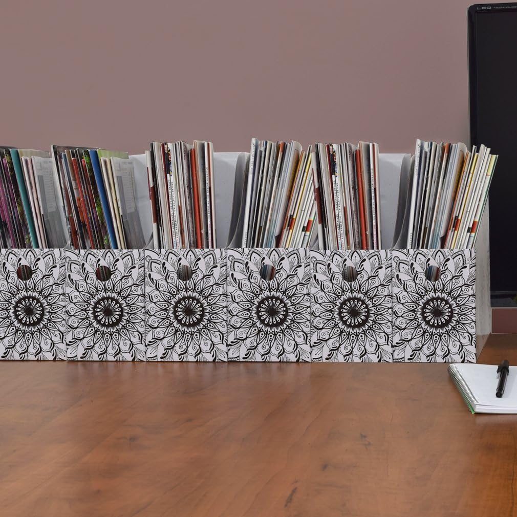 Evelots Organizador de archivos para revistas (paquete de 12) Mandala con etiquetas