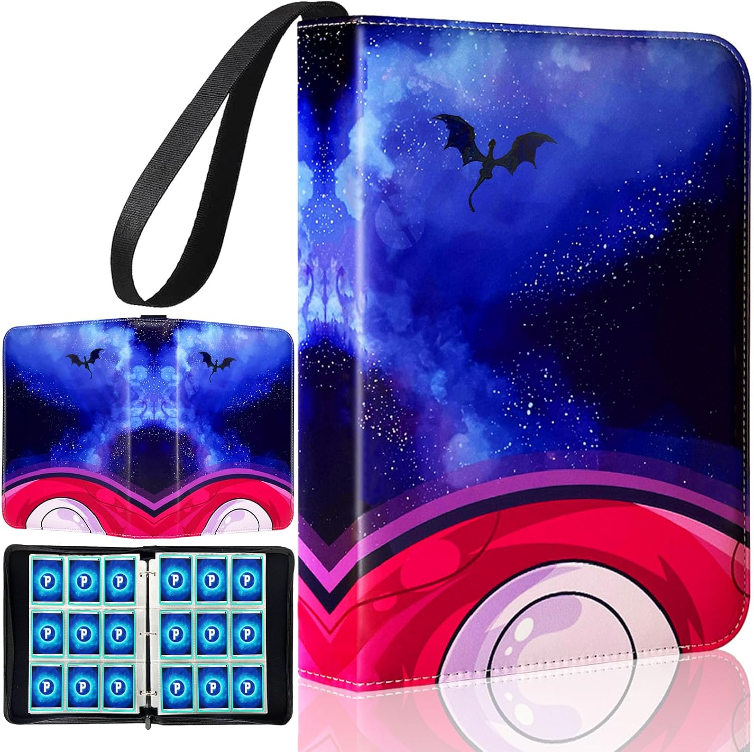 Dmoicols Carpeta de tarjetas para tarjetas intercambiables de juegos, con 990 bolsillos, 55 fundas. Estuche coleccionable para tarjetas