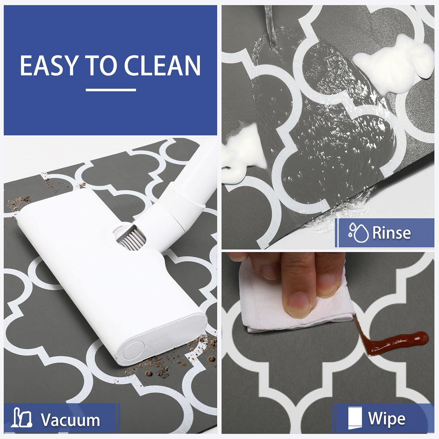Vonabem Alfombras y tapetes de cocina2 piezas Tapete de cocina antideslizante absorbente y resistente a la suciedad, tapete de piso de cocina