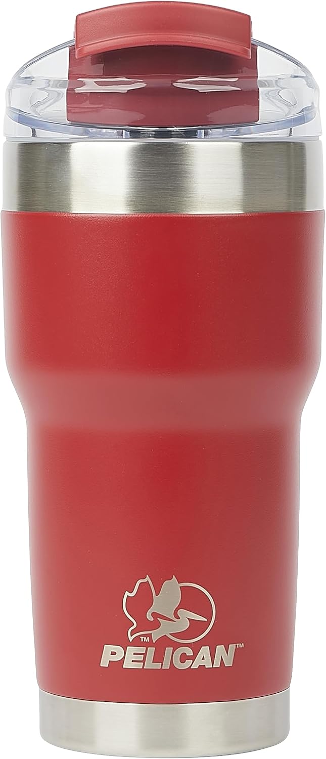Pelican Hydration Pelican Traveler – Vaso aislado al vacío de 22 onzas, de acero inoxidable, doble pared, con tapa doble, taza de café aislada con