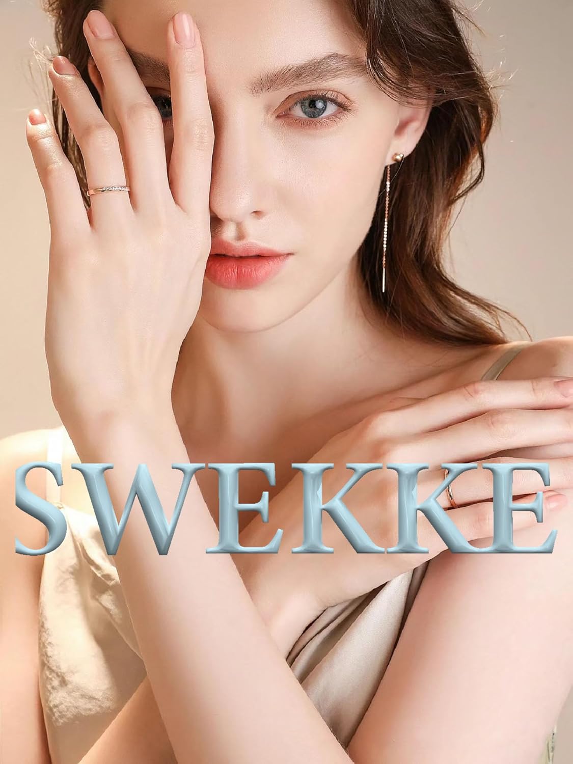Uñas postizas cortas cuadradas SWEKKE con punta francesa, uñas postizas de color rosa degradado, cobertura completa, flores, con diseños de