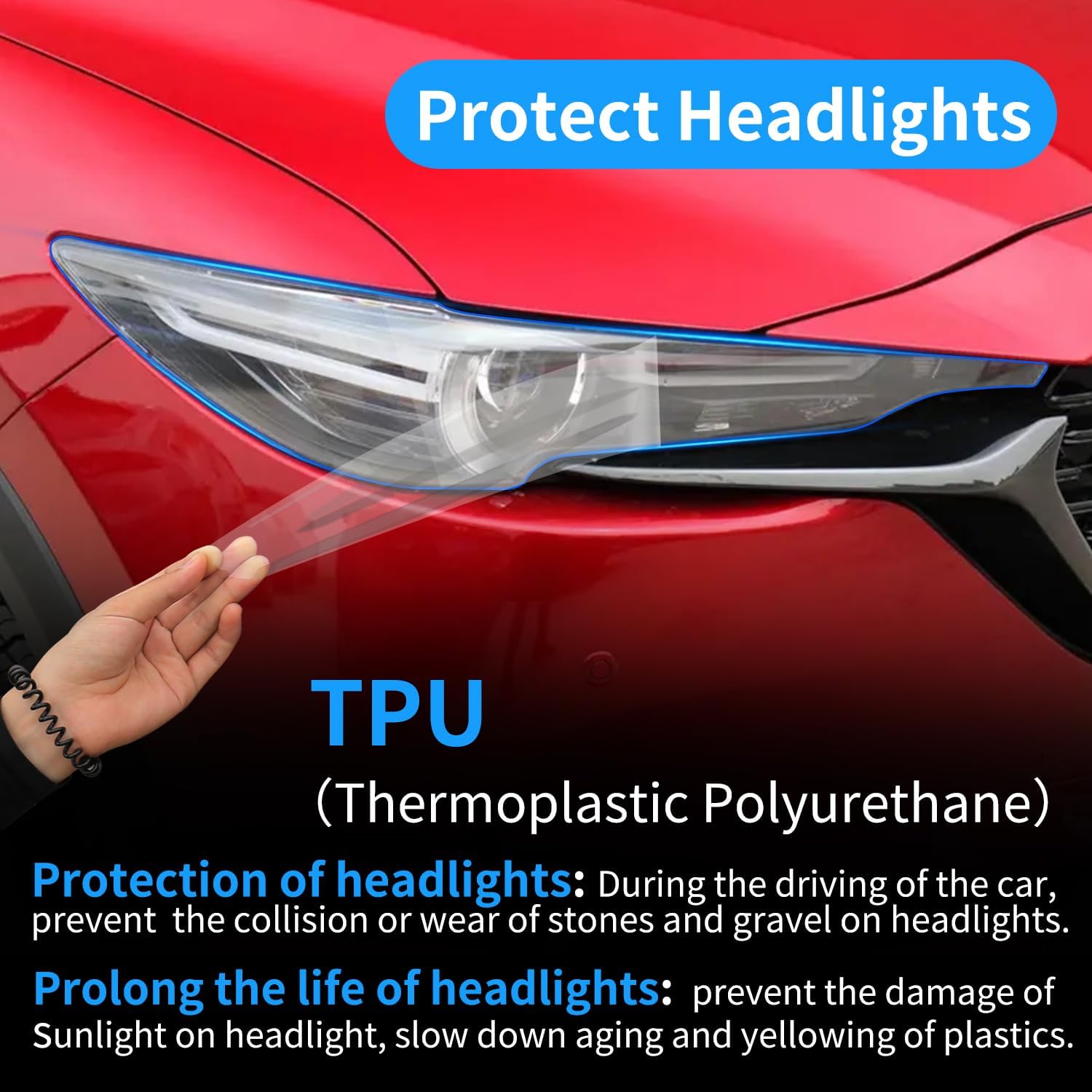 Película de protección de faros delanteros de automóvil para Mazda CX-5 2017 2018 2019 2020 2021 Accesorios para automóviles Lucency vinilo