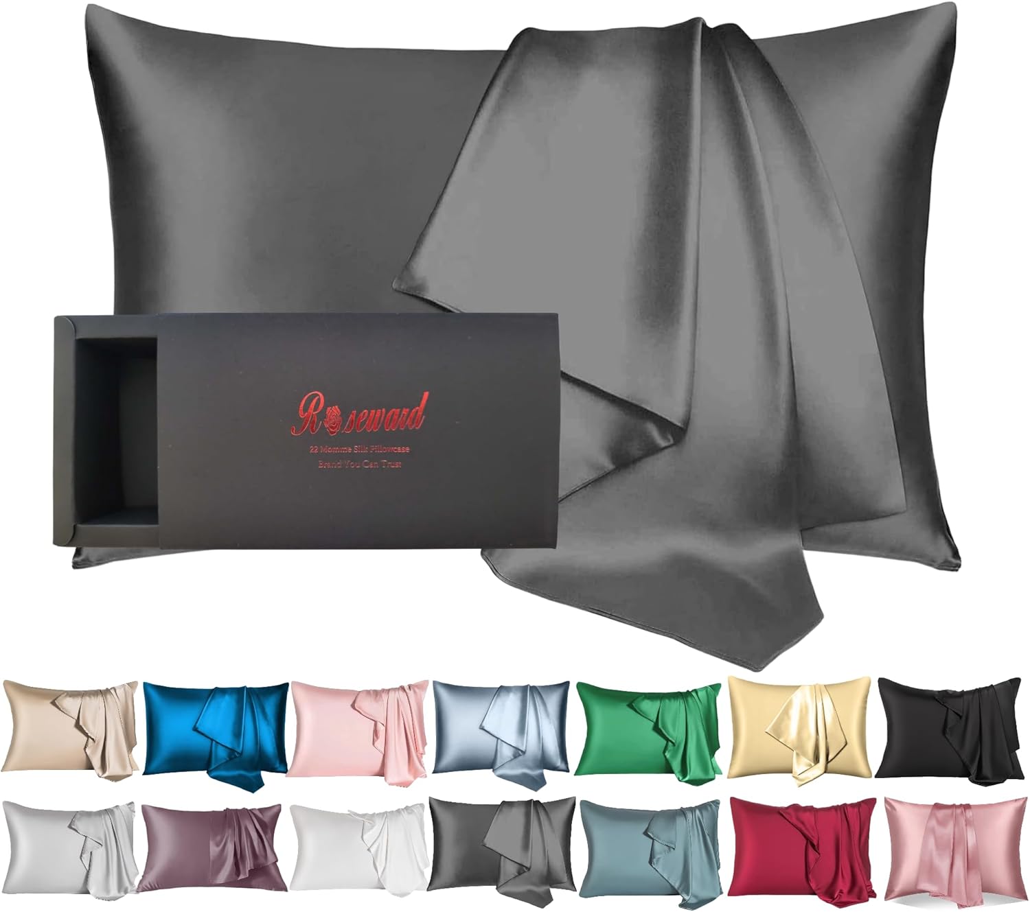 Fundas de almohada de seda para cabello y cara, funda de almohada 100% seda para mujer, fundas de almohada de seda de morera natural de alta calidad