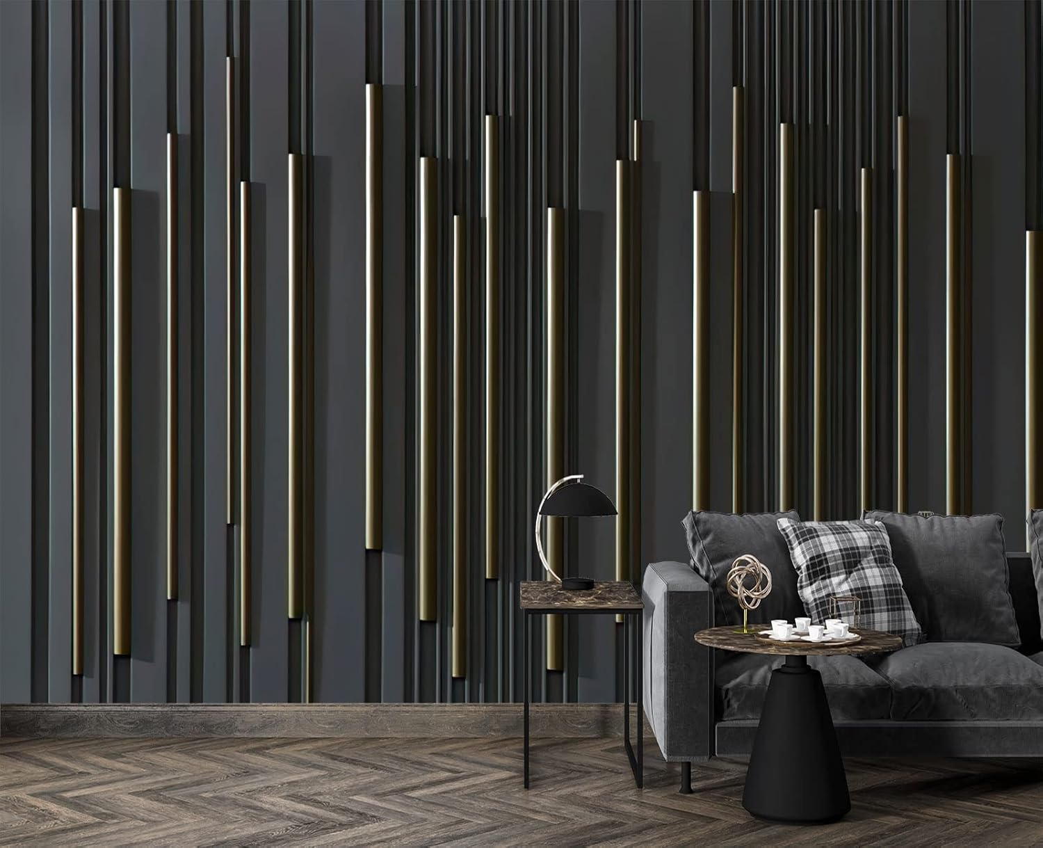 Mural de pared de metal retro para dormitorio, 103 x 69 pulgadas