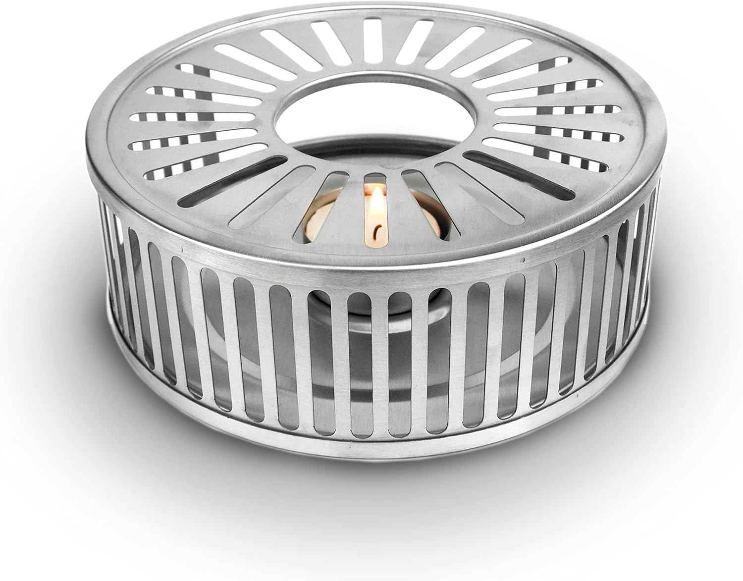 Creano Designer Stainless Steel Tea Warmer with Tea Light Holder – Tea Cosy – Stable Not Rattling – Rechaud Suitable for All Teapots
