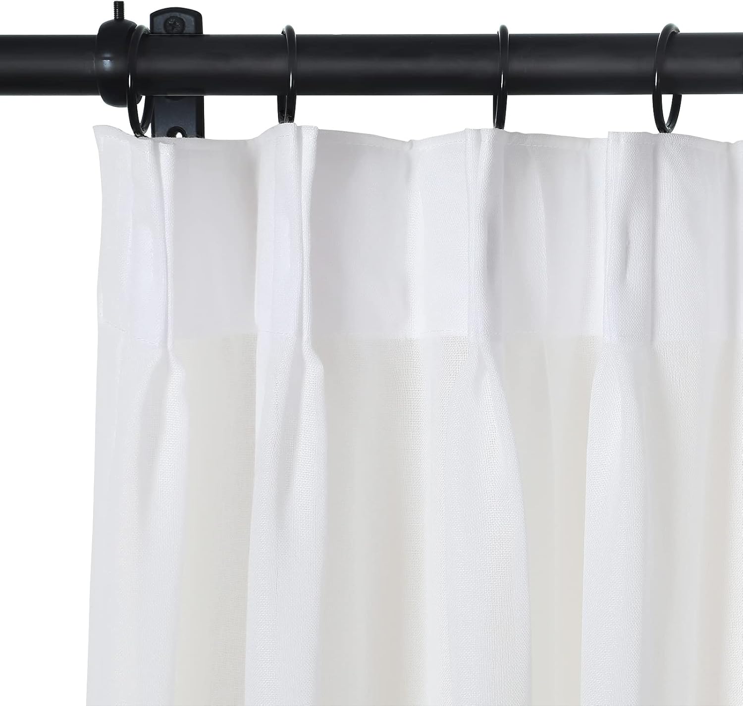 TWOPAGES Cortina plisada de poliéster semitransparente de 96 pulgadas de largo, filtrante de luz, para dormitorio, sala de estar, cortina suave