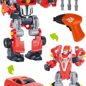 PowerTRC Juego de robot de juguete 3 en 1 con 42 piezas de modificación, taladro eléctrico y destornillador PowerTRC Juego de robot de juguete 3 en 1 con 42 piezas de modificación, taladro eléctrico y destornillador