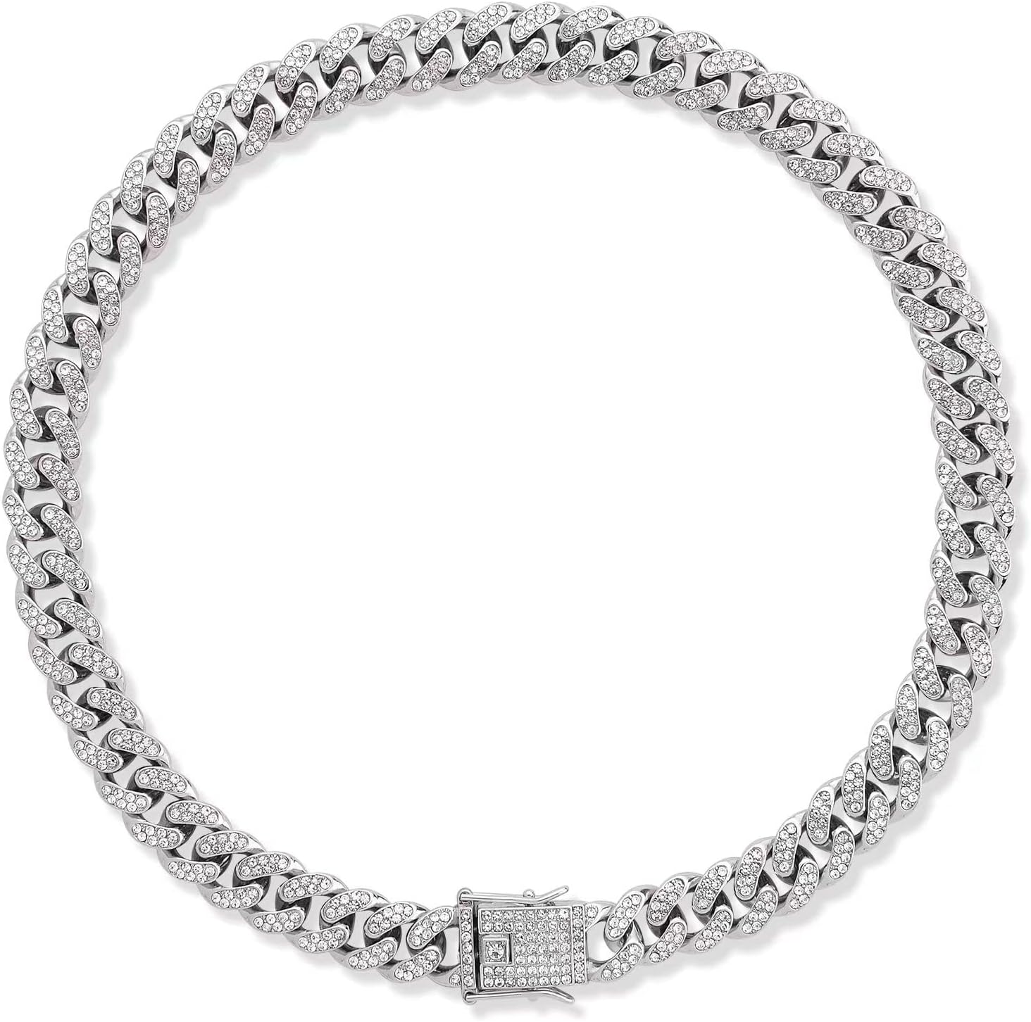 Collar cubano de cadena para perro con diseño de hebilla segura, collar de cristal cubano para mascotas, accesorios para perros pequeños, medianos y