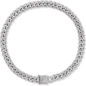 Collar cubano de cadena para perro con diseño de hebilla segura, collar de cristal cubano para mascotas, accesorios para perros pequeños, medianos y Collar cubano de cadena para perro con diseño de hebilla segura, collar de cristal cubano para mascotas, accesorios para perros pequeños, medianos y
