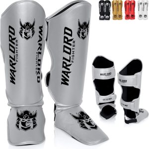 WARLORD Espinilleras Pro Muay Thai para hombre, equipo de MMA, espinilleras de kickboxing, equipo de entrenamiento de MMA, almohadillas de Muay WARLORD Espinilleras Pro Muay Thai para hombre, equipo de MMA, espinilleras de kickboxing, equipo de entrenamiento de MMA, almohadillas de Muay