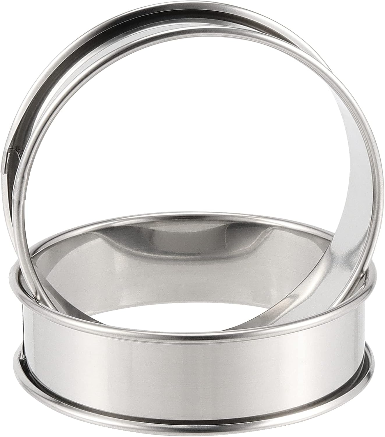20 anillos de 4 pulgadas para magdalenas inglesas, anillos de acero inoxidable 304 grado Foog, antiadherentes de doble enrollado para hornear