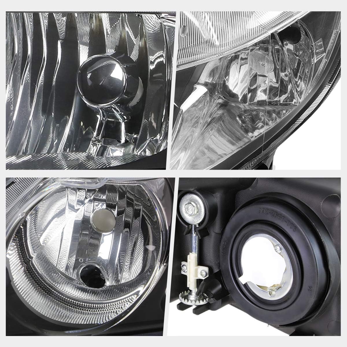PM PERFORMOTOR Carcasa negra de repuesto compatible con 06-11 Civic Sedan de 4 puertas, PMHL-HCIV4D-0609-OH-BC