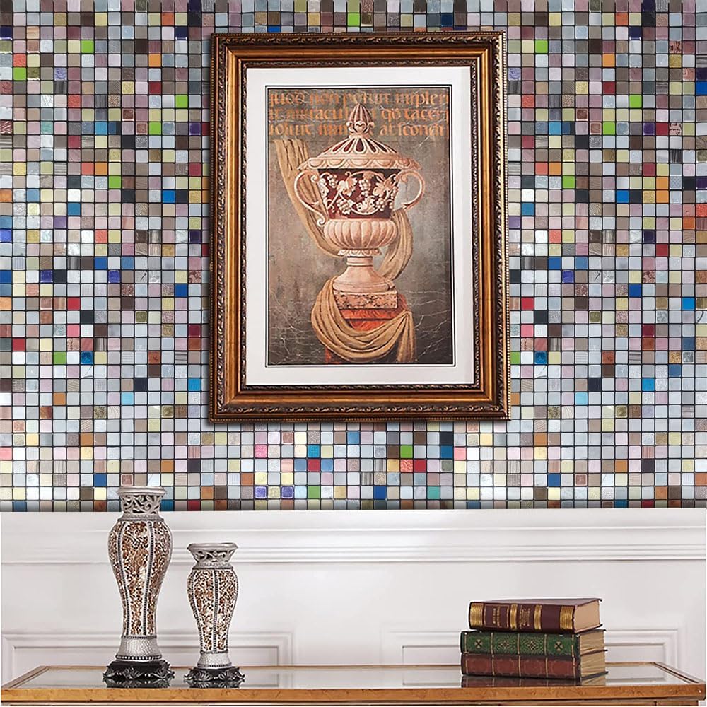 WEIMEISC 10 hojas de azulejos para salpicaduras de cocina, azulejos autoadhesivos, para pegar en tocadores de baño, decoración de chimenea, mesa de