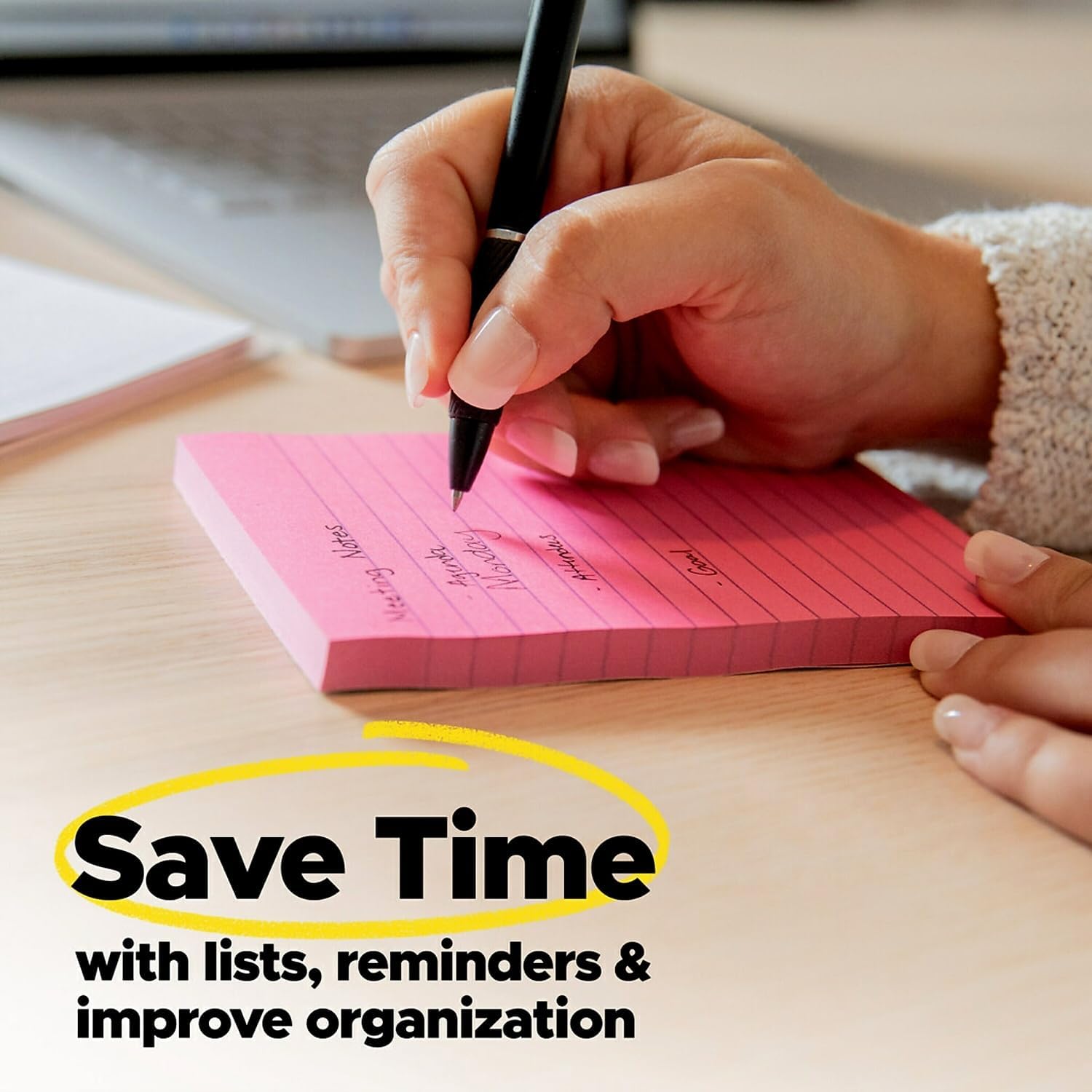 Post-it R440YWSS – Recambio de notas emergentes, forrado, 4 x 4, amarillo canario, 90 hojas, paquete de 5