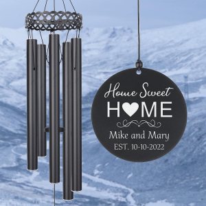 Carillón de viento Home Sweet Home, regalo de inauguración de la casa, carillón de viento para el hogar, campanilla de viento personalizada, ideas Carillón de viento Home Sweet Home, regalo de inauguración de la casa, carillón de viento para el hogar, campanilla de viento personalizada, ideas