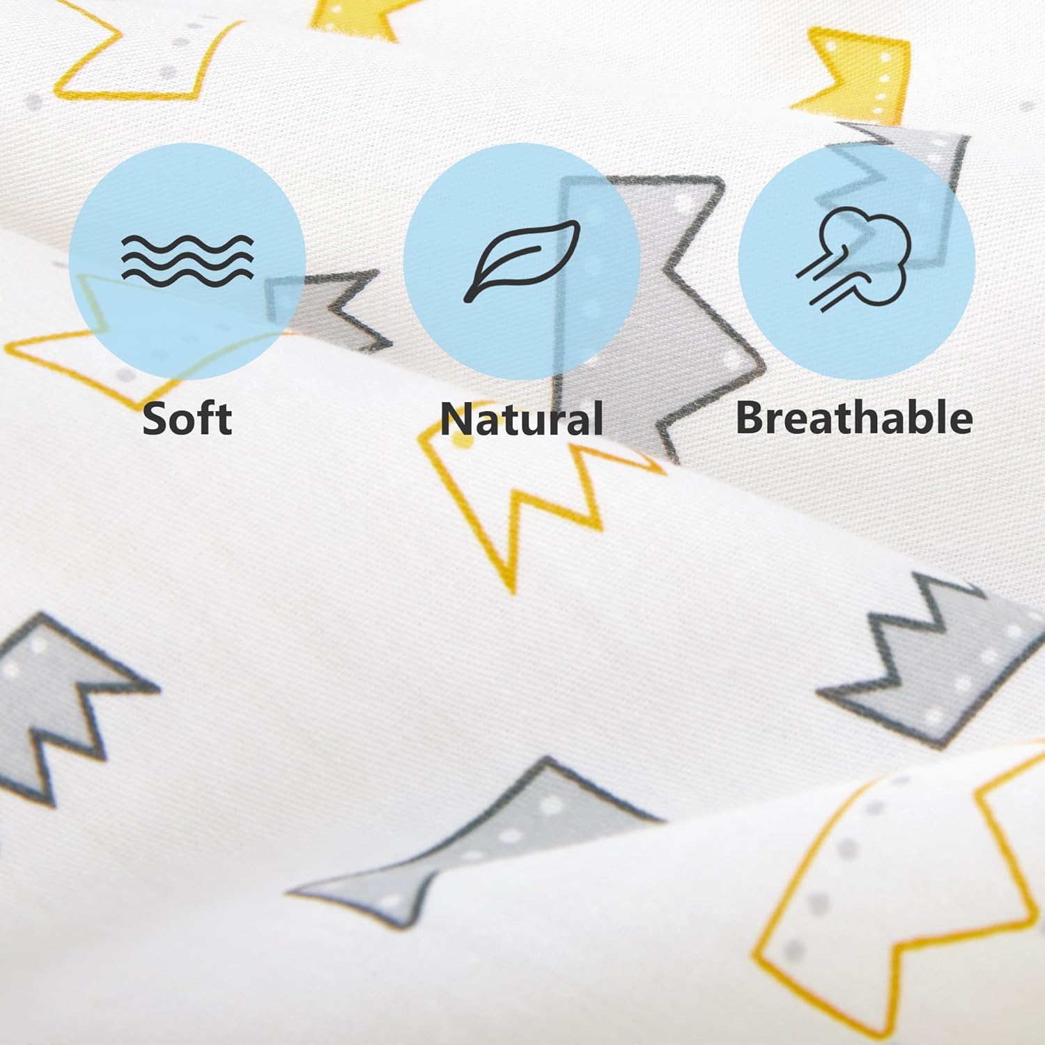 TILLYOU Juego de 2 sábanas bajeras para cuna, sábanas de colchón de 100% algodón natural para cama infantil, tamaño estándar de 28 x 52 x 8