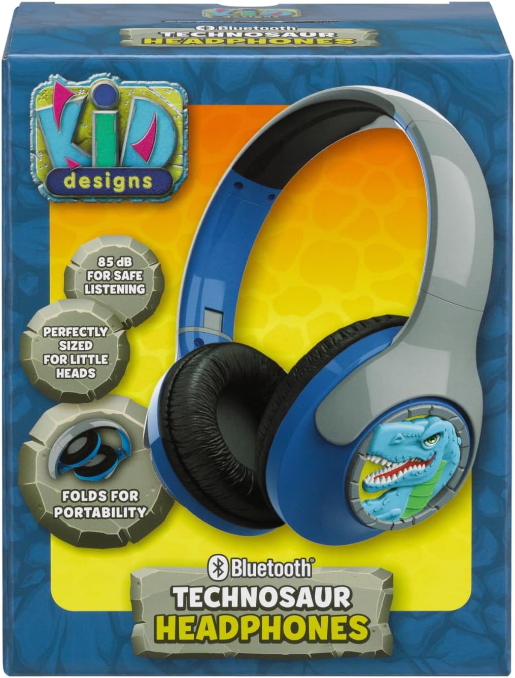 eKids Auriculares de dinosaurio para niños, auriculares Bluetooth con reducción de volumen para la escuela, el hogar o los viajes