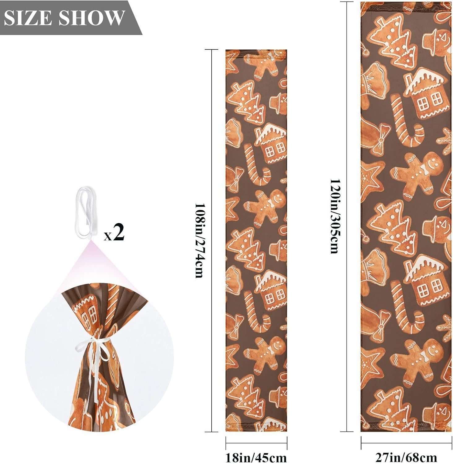 Christmas Gingerbread Cookies Table Runner Autumn Table Runner for Dining Table Decor Christmas Table Runner 120 Inches Long