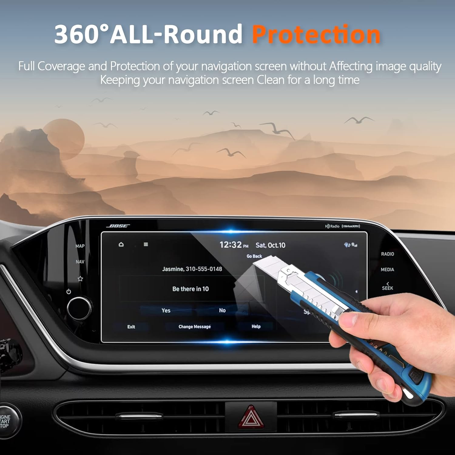 CDEFG Protector de pantalla de vidrio templado para Hyundai Sonata 2020 2021 2022 2023  Palisade 2020-2022 de 10.25 pulgadas