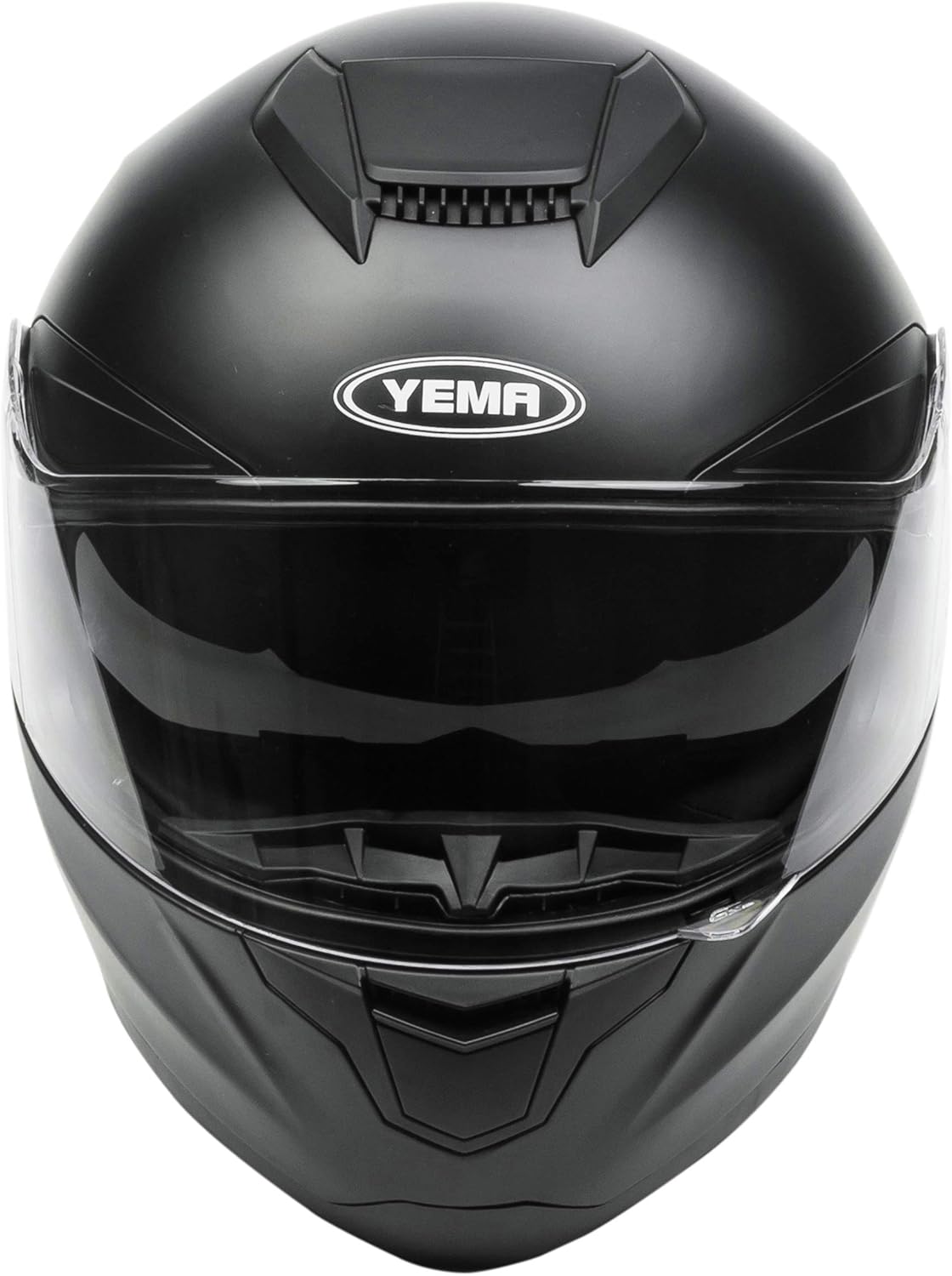 YEMA YM-831 – Casco integral para motocicleta con visor doble, S, Negro mate