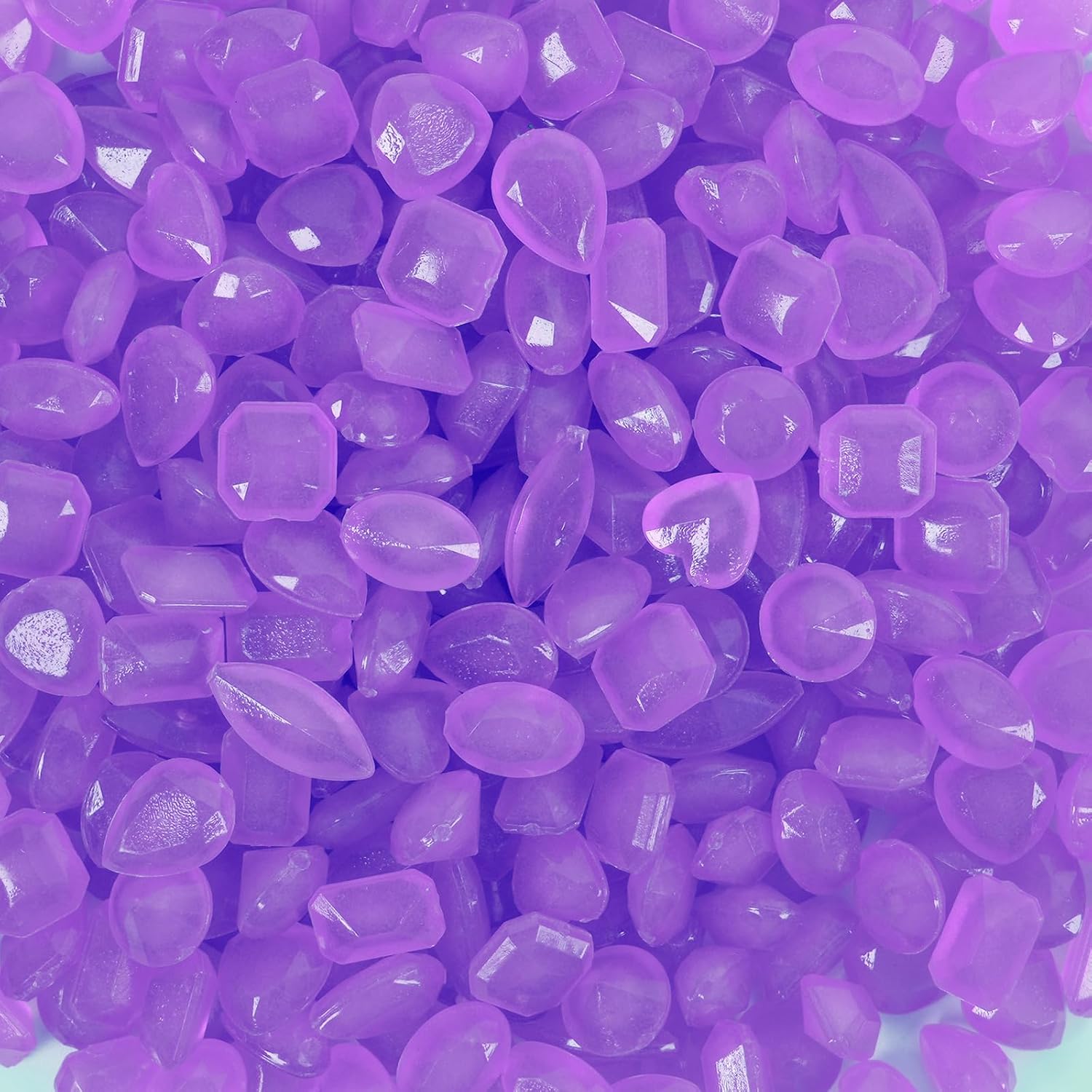 Oubest Piedras brillantes que brillan en la oscuridad con forma de gema para decoración de jardín, decoración de jarrones, piedras para paisaje,
