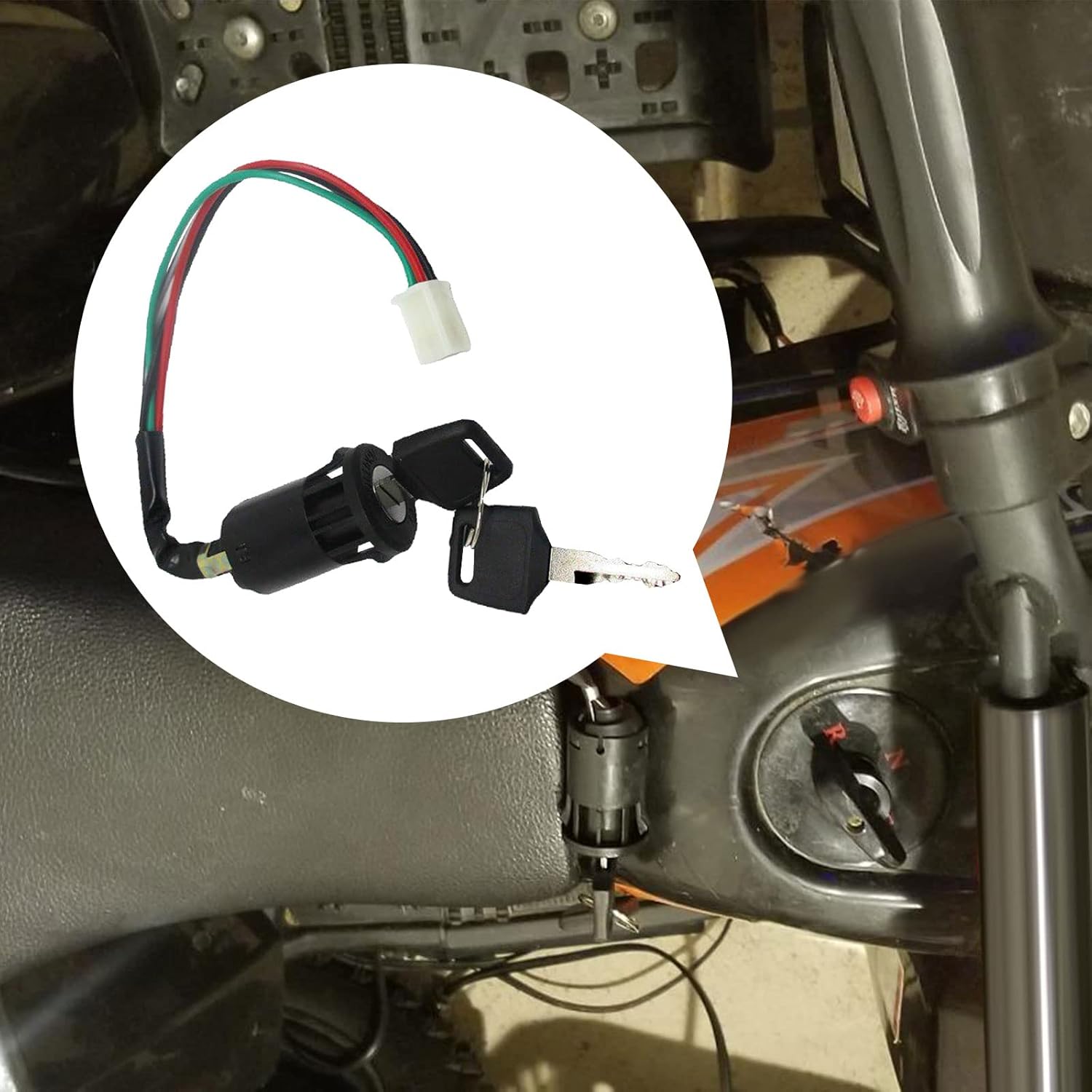 Juego de 6 interruptores de llave de encendido, 4 pines para chino 50cc 70cc 90cc 110cc 125cc 150cc 250cc ATV Dirt Bike Quad Go Kart ciclomotor
