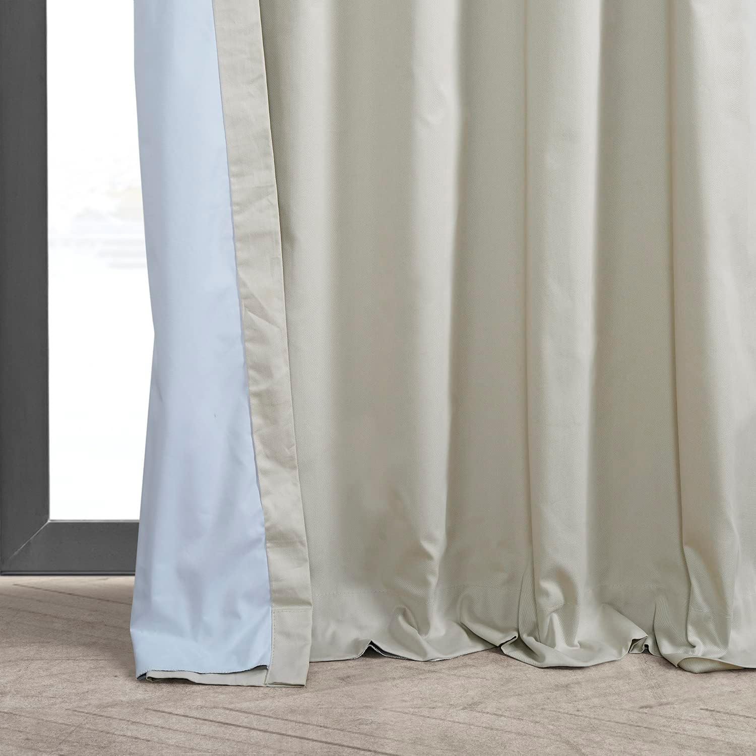 HPD Half Price Drapes Cortinas opacas para dormitorio y sala de estar, 50 x 84 pulgadas, algodón sólido, PRCT-BO12B-84 (1 panel), color gris claro