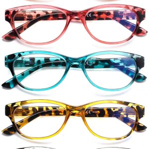 SIGVAN 5 pares de lentes de lectura con diseño de ojo de gato para mujer, con bloqueo de luz azul, bisagra de resorte, estampado de moda para mujer SIGVAN 5 pares de lentes de lectura con diseño de ojo de gato para mujer, con bloqueo de luz azul, bisagra de resorte, estampado de moda para mujer