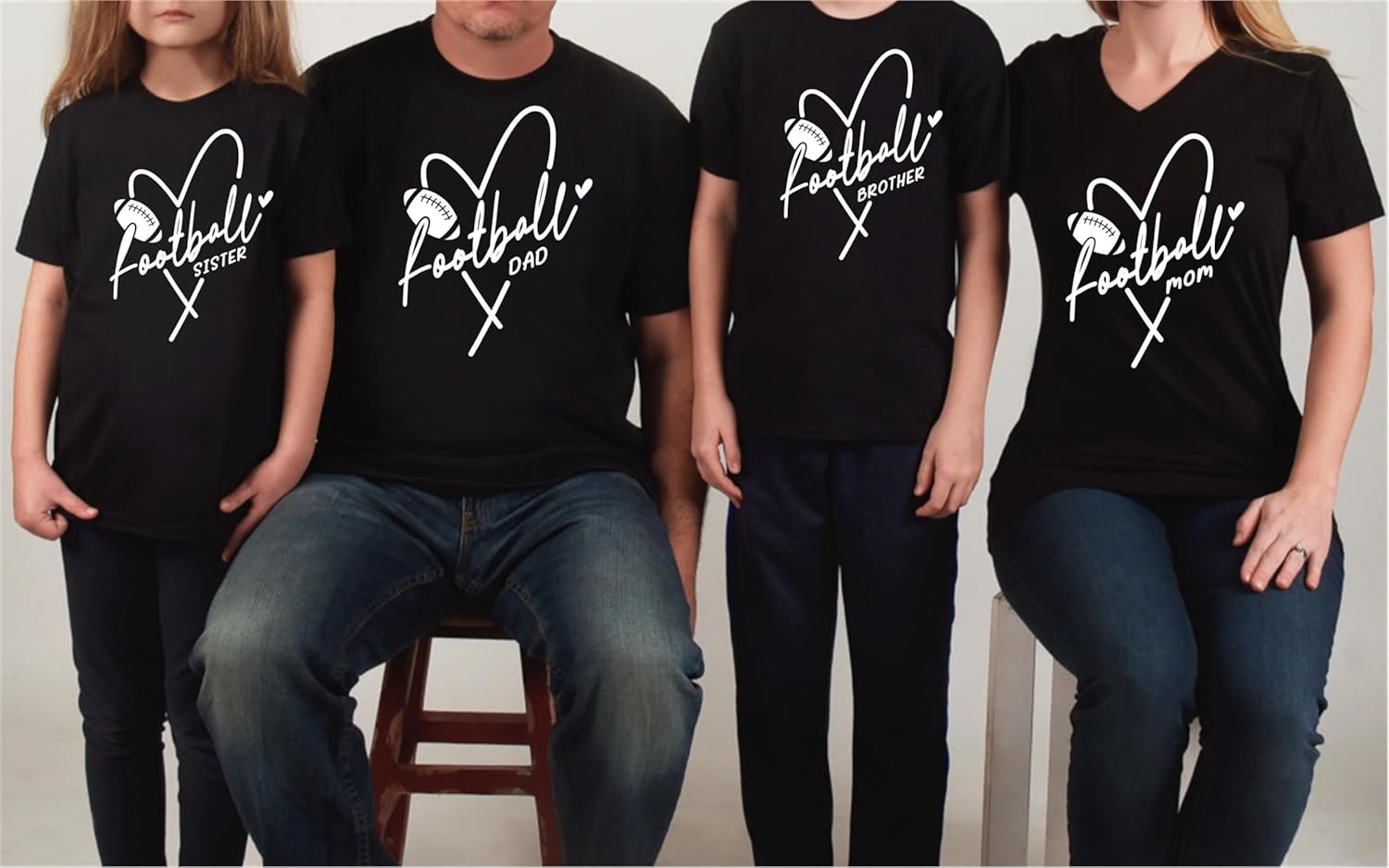 Parches termoadhesivos de la familia del fútbol de transferencia de letras para camisetas de tela  (Temporada de touchdown)