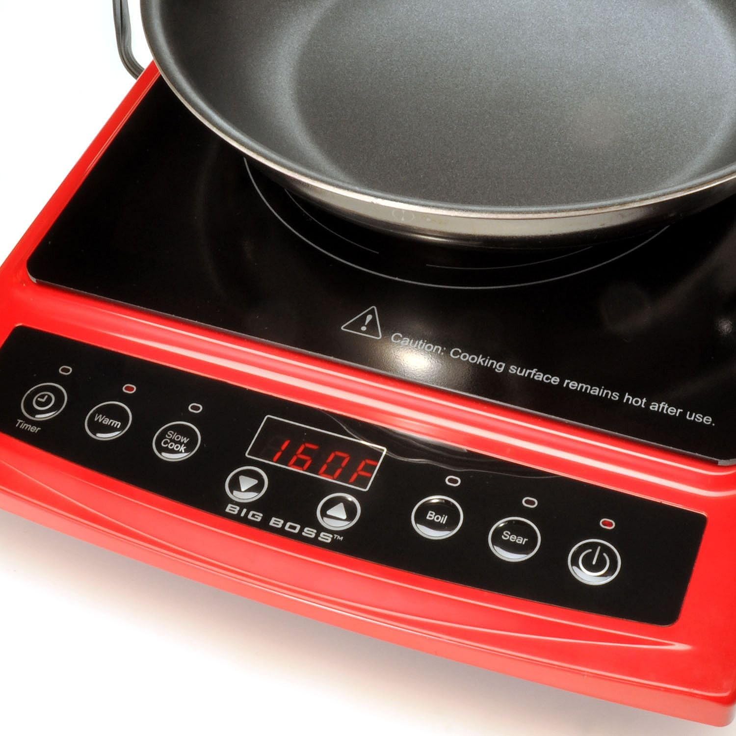 9148 Placa de cocción de inducción de 1300 vatios compatible con utensilios de cocina de inducción, color rojo