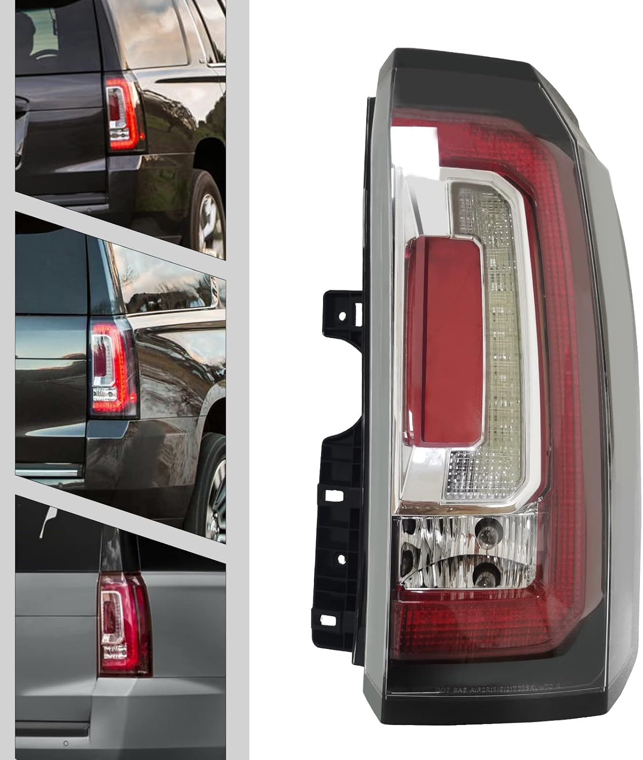 TBVECHI Conjunto de luz trasera lateral del pasajero compatible con GMC Yukon y Yukon XL 2015 2016 2017 2018 2019 2020 con lente transparente