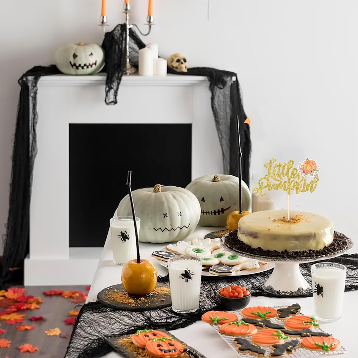 1 paquete de decoración de pastel de calabaza para baby shower, decoración de pastel de cosecha de otoño, temática de calabaza, Acción de Gracias,